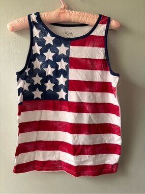 USA Red, White & Blue Flag Graphic Tank Kids SZ 14/16 America250